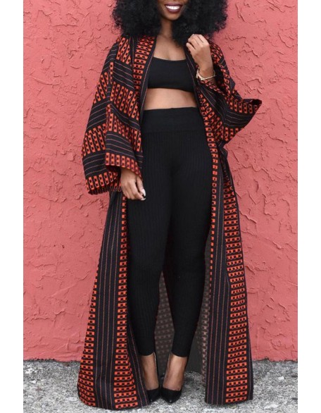 Plus Size 3PCS Cami Top & Houndstooth Print Pants Set With Coat