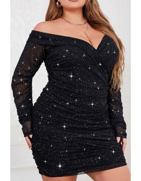 One Shoulder Cutout Allover Sequin Party Dress