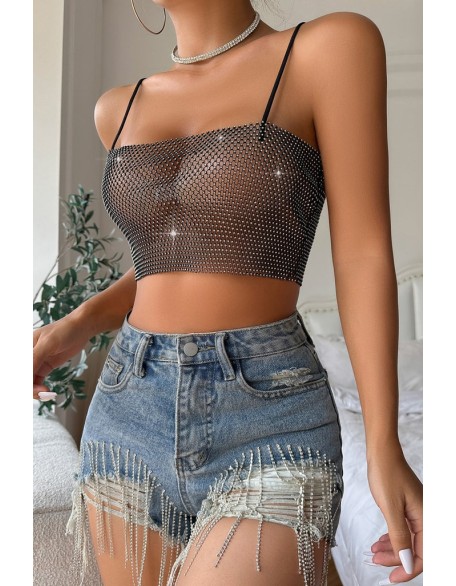 Chain Decor Halter Backless Lace Teddy