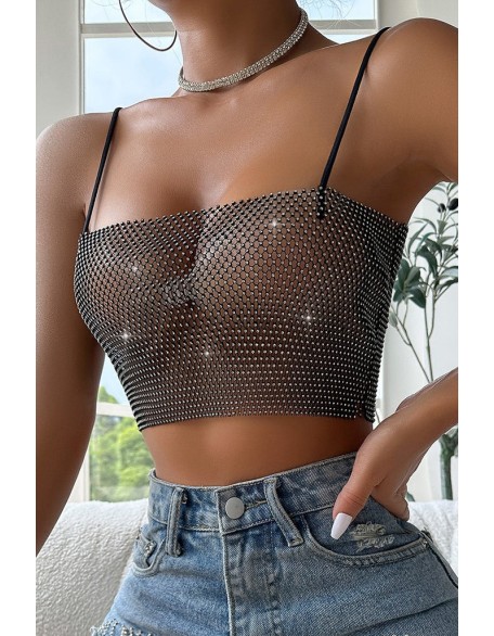 Chain Decor Halter Backless Lace Teddy